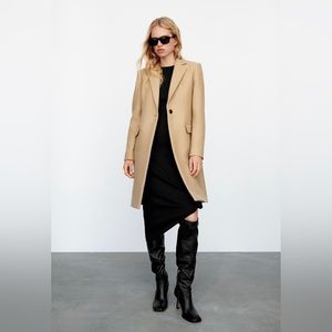 MENSWEAR STYLE WOOL COAT
LIGHT TAN SIZE MEDIUM